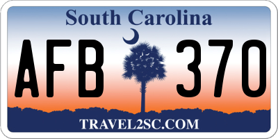 SC license plate AFB370