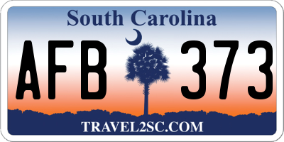 SC license plate AFB373