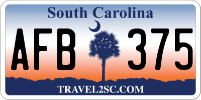 SC license plate AFB375