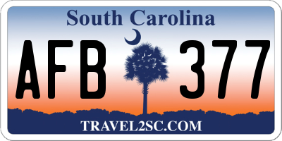 SC license plate AFB377