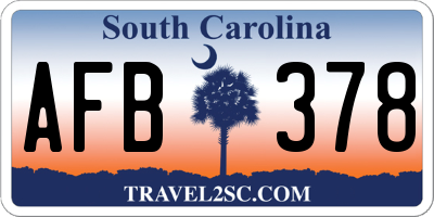 SC license plate AFB378