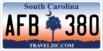 SC license plate AFB380