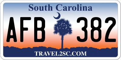 SC license plate AFB382