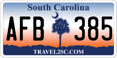 SC license plate AFB385
