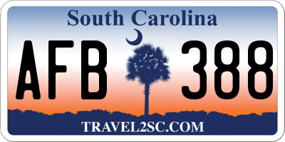 SC license plate AFB388