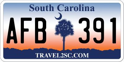 SC license plate AFB391