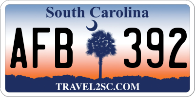SC license plate AFB392