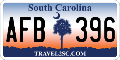 SC license plate AFB396