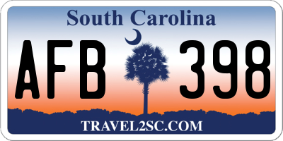 SC license plate AFB398