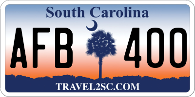 SC license plate AFB400