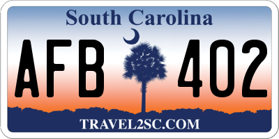 SC license plate AFB402