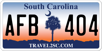 SC license plate AFB404