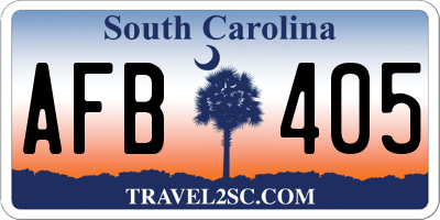 SC license plate AFB405