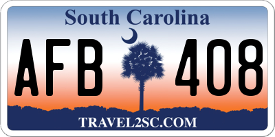 SC license plate AFB408