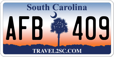 SC license plate AFB409