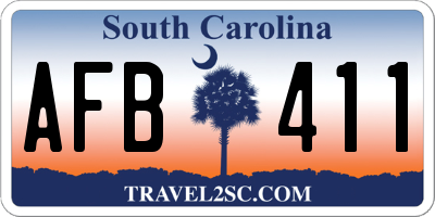SC license plate AFB411