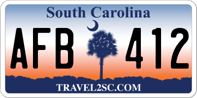 SC license plate AFB412