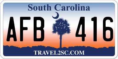 SC license plate AFB416