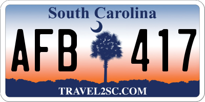 SC license plate AFB417