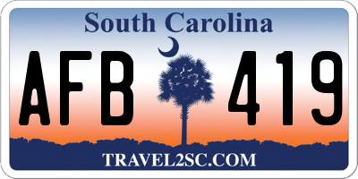 SC license plate AFB419