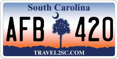 SC license plate AFB420