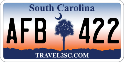 SC license plate AFB422