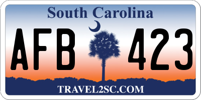 SC license plate AFB423