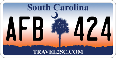SC license plate AFB424
