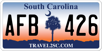 SC license plate AFB426