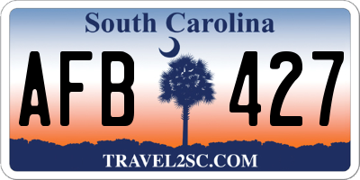 SC license plate AFB427