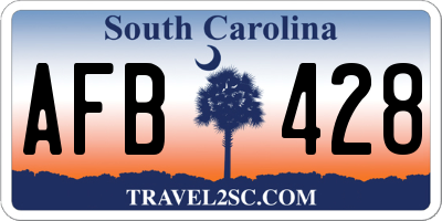 SC license plate AFB428