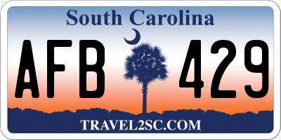 SC license plate AFB429