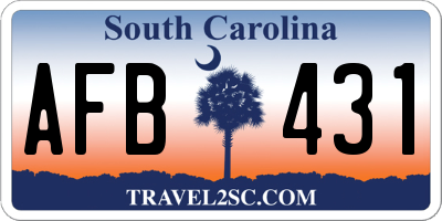 SC license plate AFB431