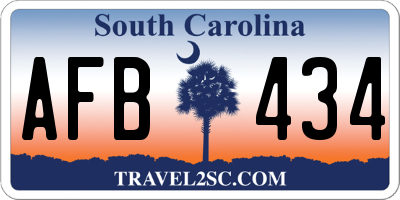 SC license plate AFB434