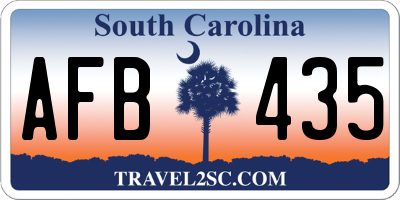 SC license plate AFB435