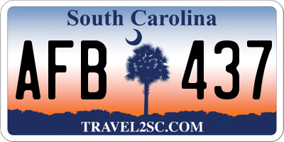 SC license plate AFB437