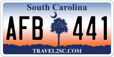 SC license plate AFB441