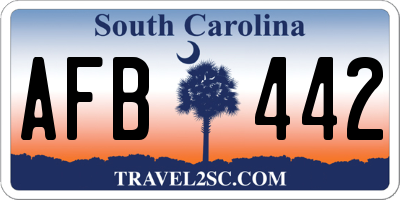 SC license plate AFB442