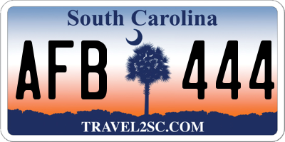 SC license plate AFB444
