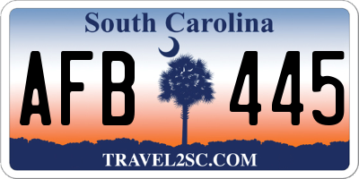 SC license plate AFB445