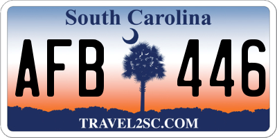 SC license plate AFB446