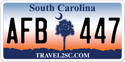 SC license plate AFB447