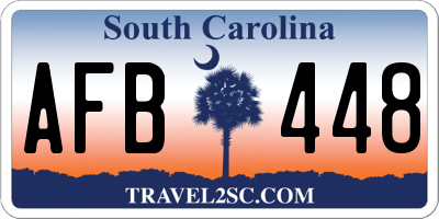 SC license plate AFB448