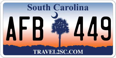 SC license plate AFB449