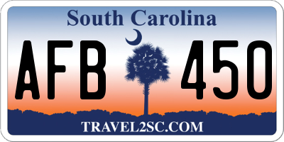 SC license plate AFB450
