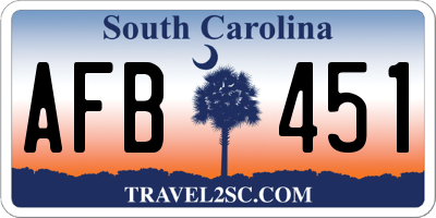 SC license plate AFB451
