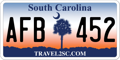 SC license plate AFB452