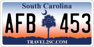 SC license plate AFB453