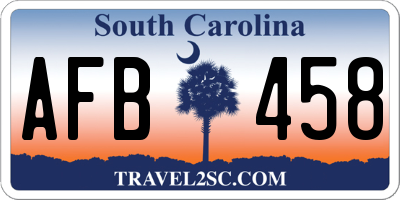 SC license plate AFB458