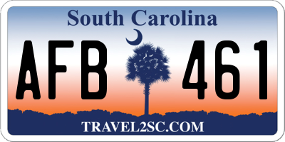 SC license plate AFB461